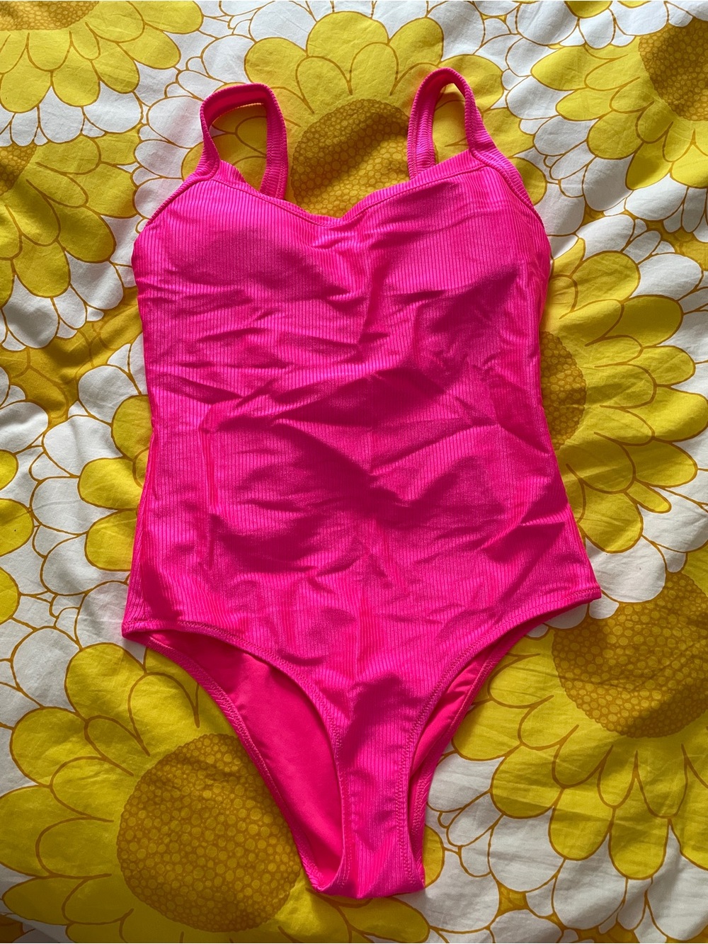 BNWOT Aerie Hot Pink Shine Cheeky One Piece Swimsuit in Large Long-Barbiecore